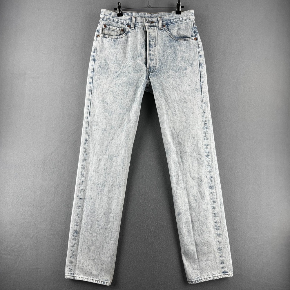 Vintage Levis Jeans Mens 33x34 (Fits 31x33) Blue Acid Wash 90s Made in USA